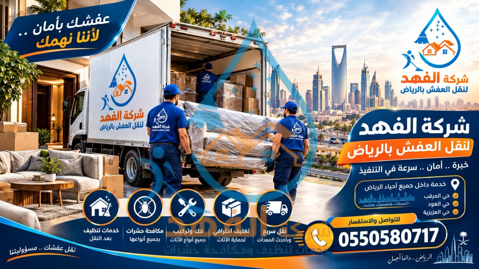 شركة نقل عفش بحي المونسية بالرياض