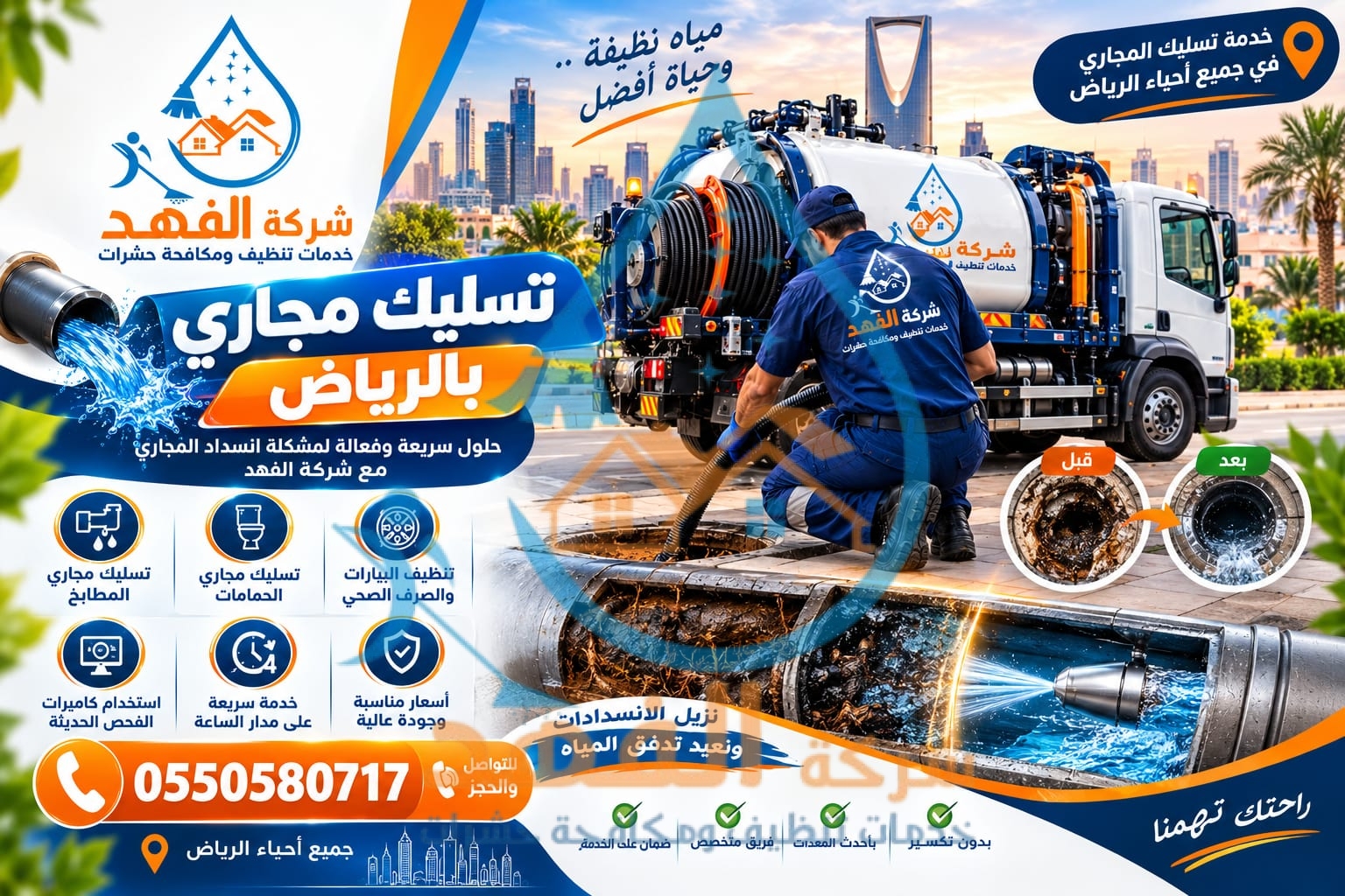 شركة تسليك مجاري بحي الصحافة بالرياض