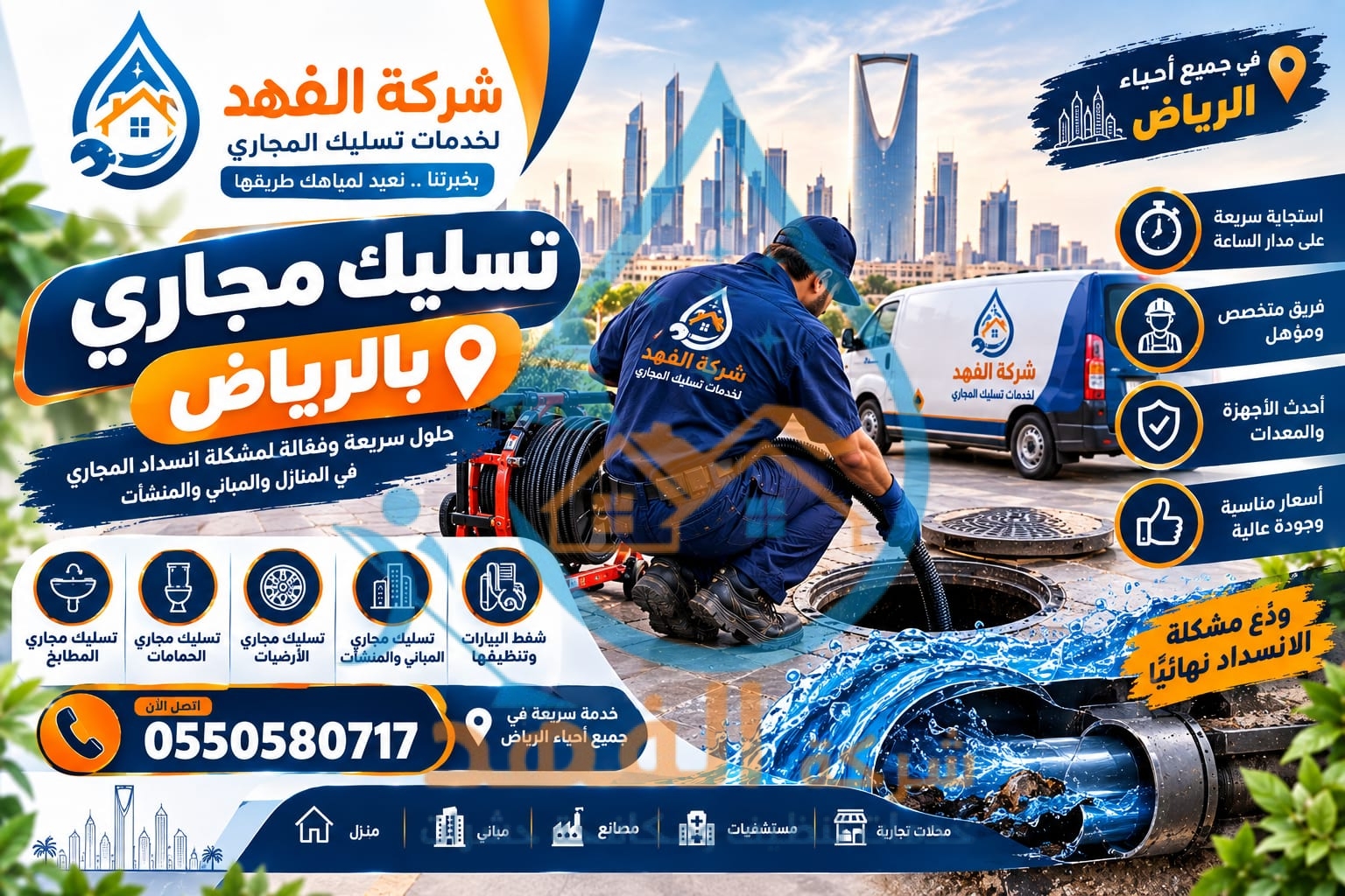 شركة تسليك مجاري بحي الروضة بالرياض