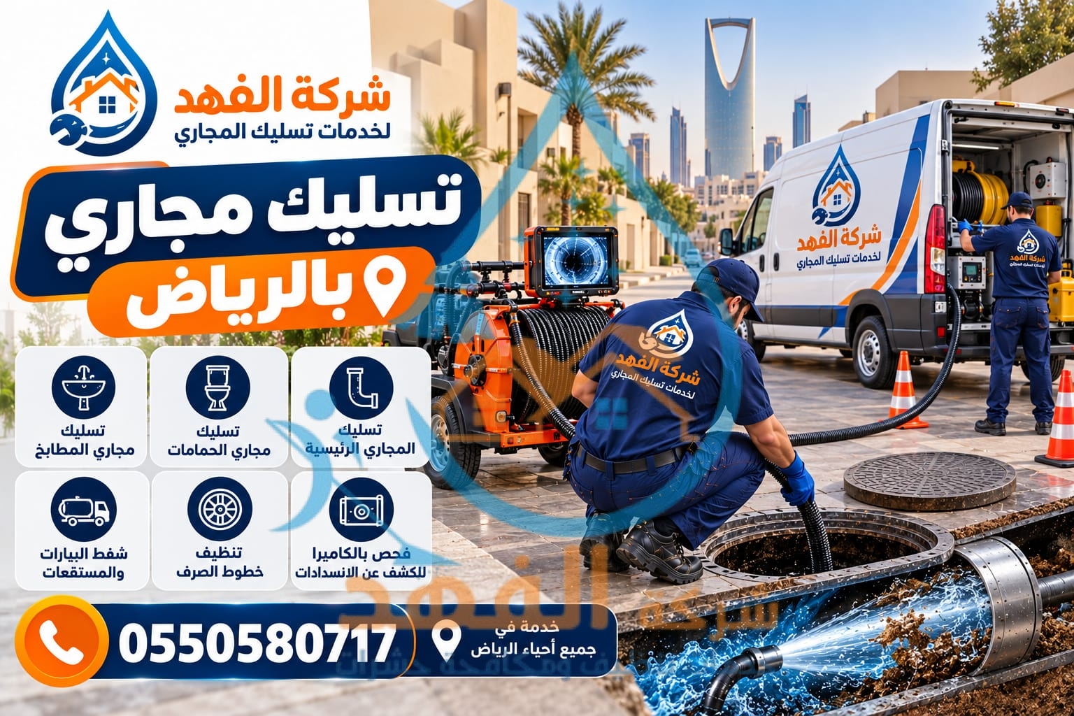 شركة تسليك مجاري بحي الملقا بالرياض