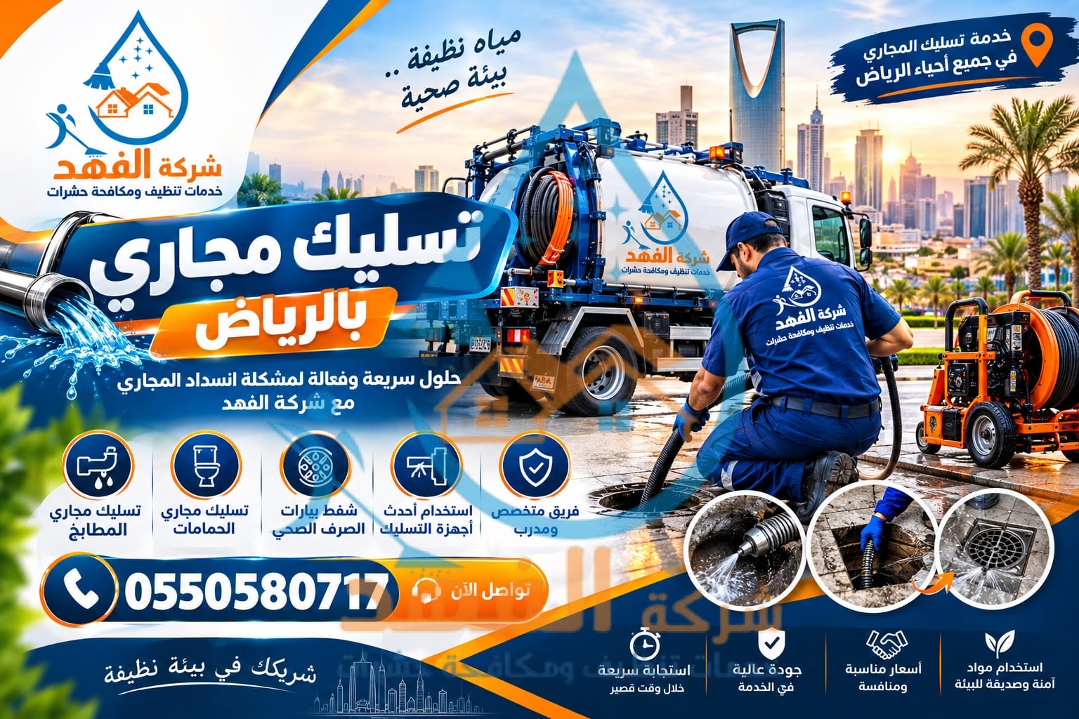 شركة تسليك مجاري بحي النزهة بالرياض
