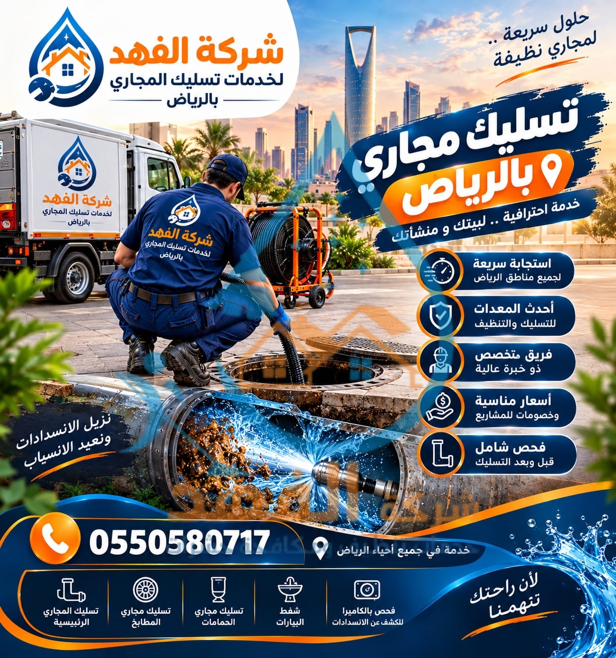 شركة تسليك مجاري بحي الوادي بالرياض