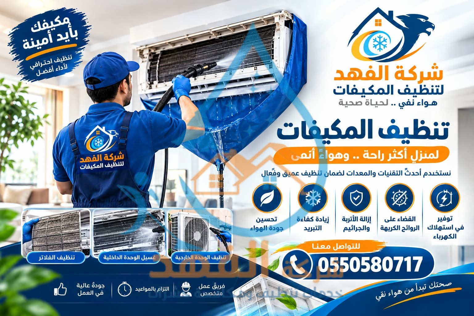 شركة تنظيف مكيفات بشقراء 0550580717 الفهد